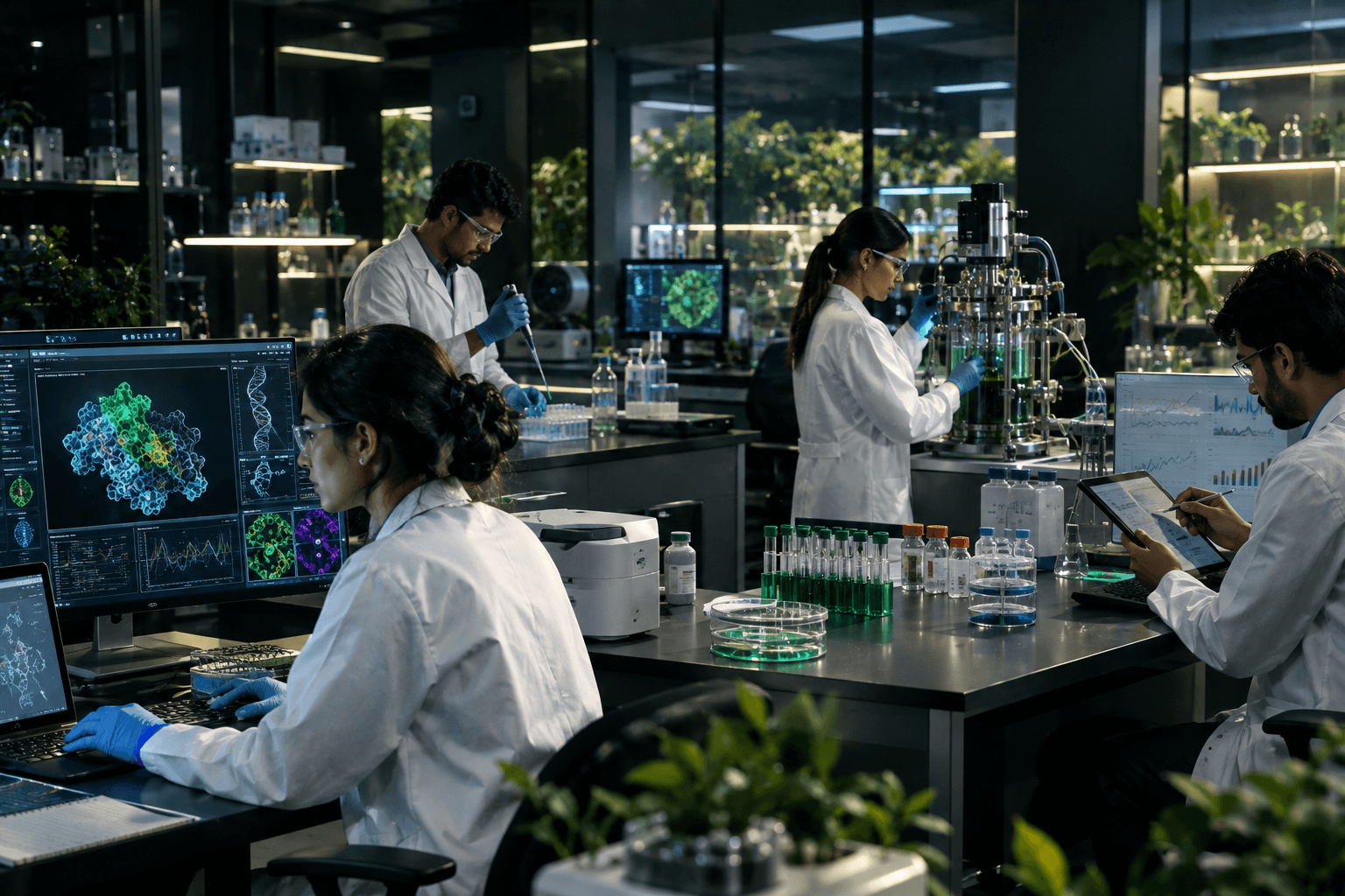 Development phase — modelling, formulation, prototyping and iterative optimisation in the lab